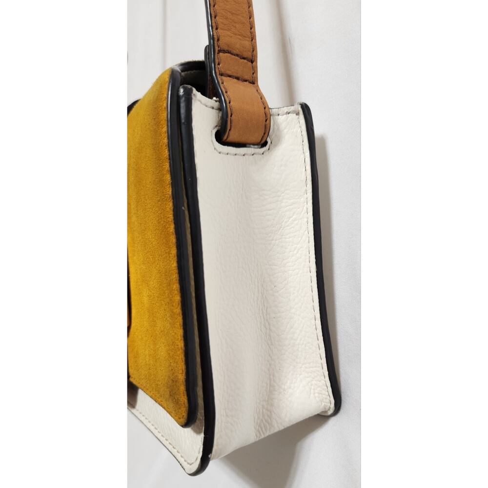 FOSSIL Wiley Bag Crossbody Purse Suede Colorblock Leather Buckle w Key EUC - Picture 6 of 11